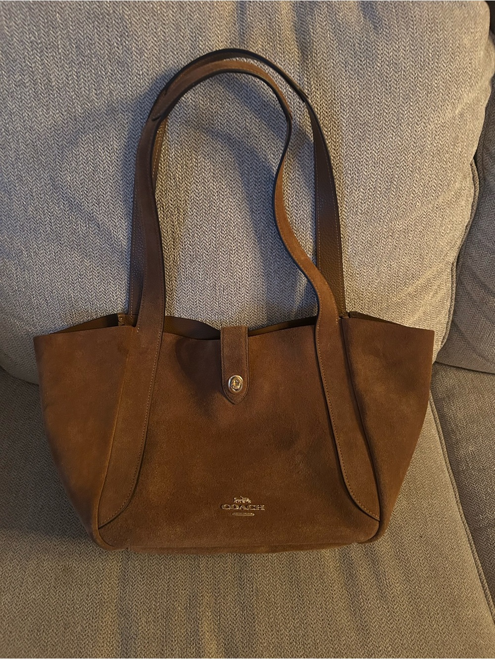 Coach Brown Suede Shoulder Tote